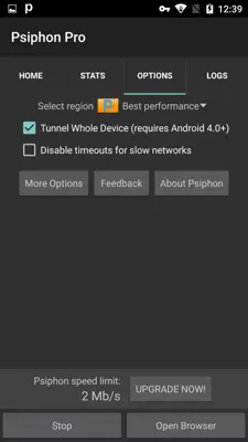 Psiphon Pro android App screenshot 3